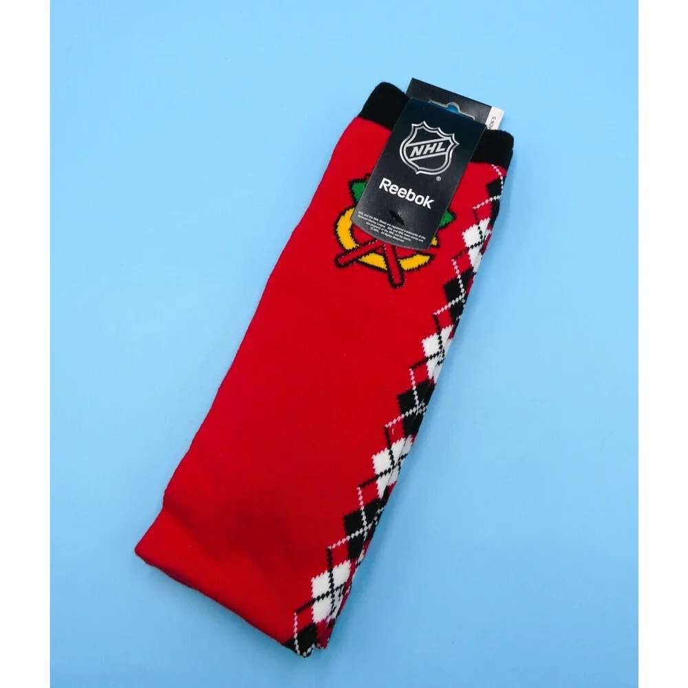 Chicago Blackhawks Crew Socks Womens One Size Reebok Red Hockey‎ NHL Mid Y2K Gym